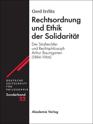 cover image of Rechtsordnung und Ethik der Solidarität